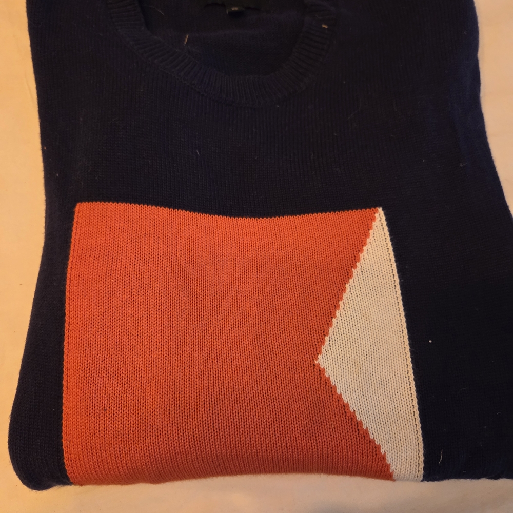 Bonobos Navy and Orange Crewneck Sweater